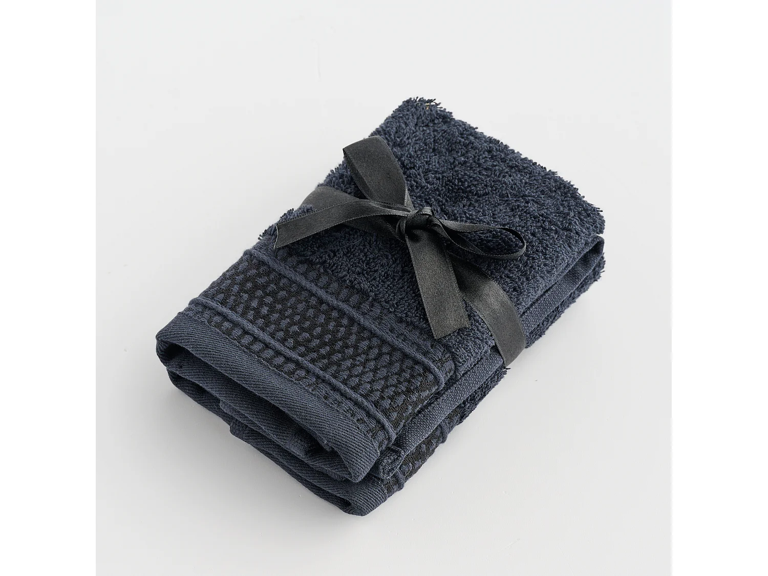 Ensemble de serviettes en coton égyptien Destellito noir moyen 30x30