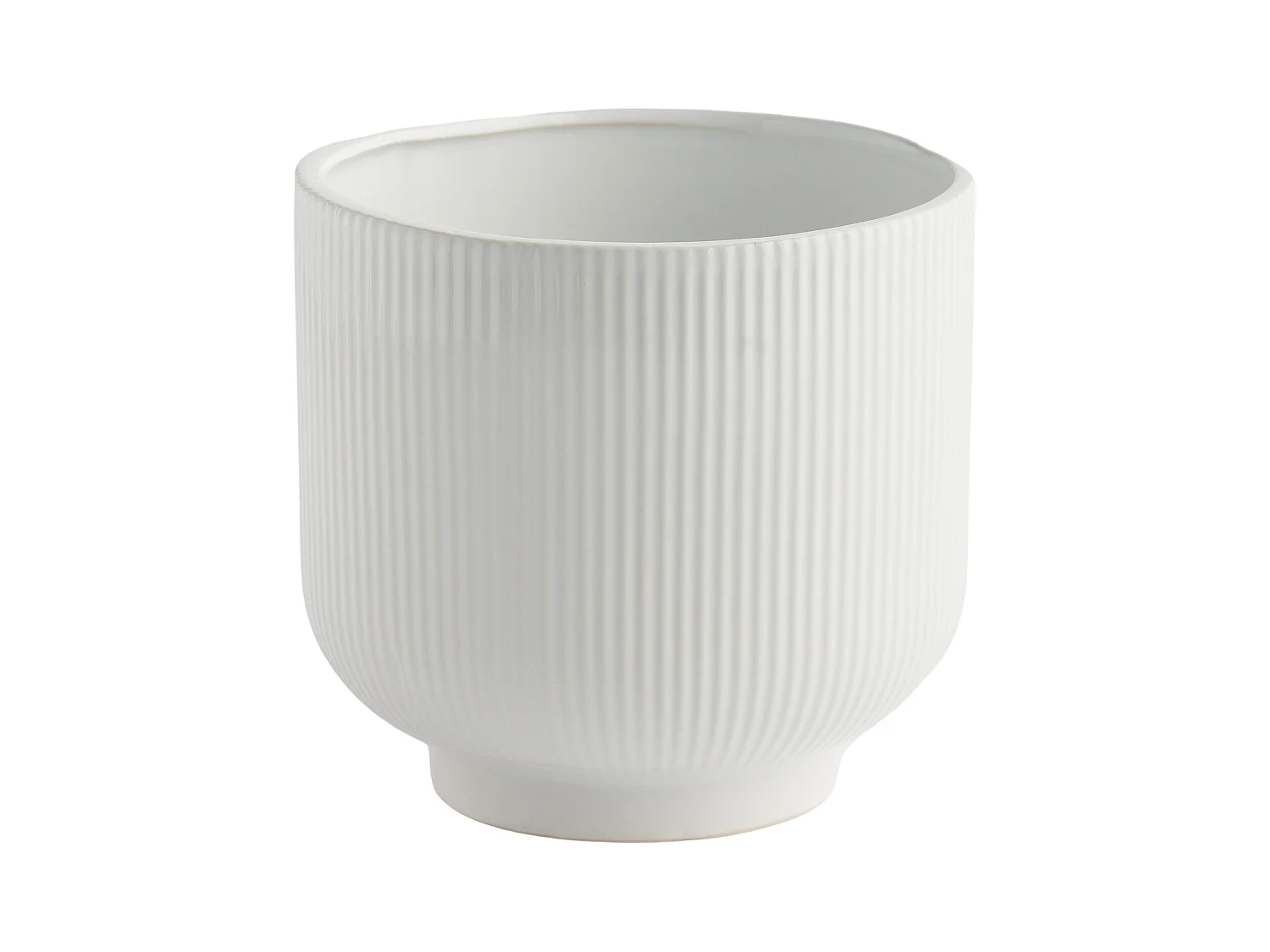 Cache pot Silken Blanc Moyen 16 x 17