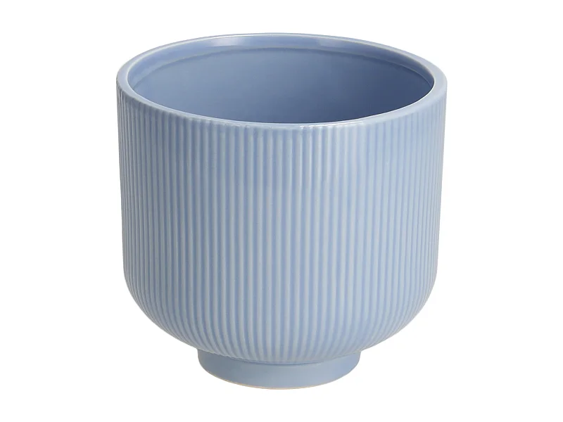 Eleganter Blumentopf Silken aus Keramik, Hellblau