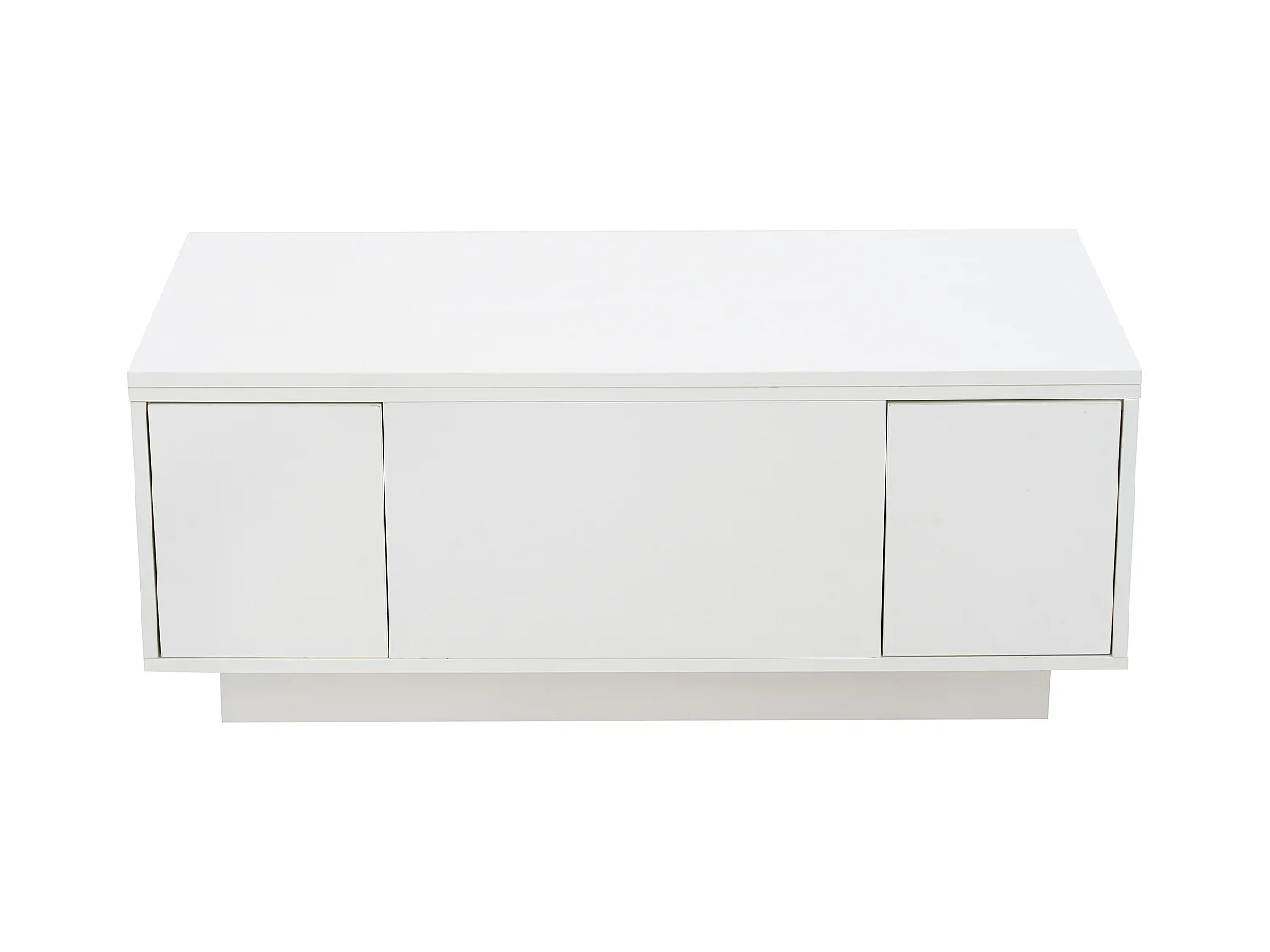 Table basse relevable multifonction avec rangement caché, Blanc pur, structure en MDF