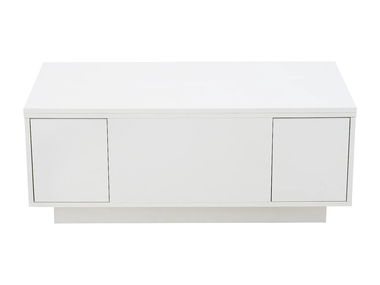 Table basse relevable multifonction avec rangement caché, Blanc pur, structure en MDF
