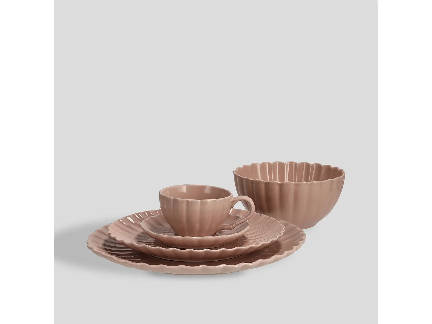 Assiette Plate Fiorenal Rose Moyen 27