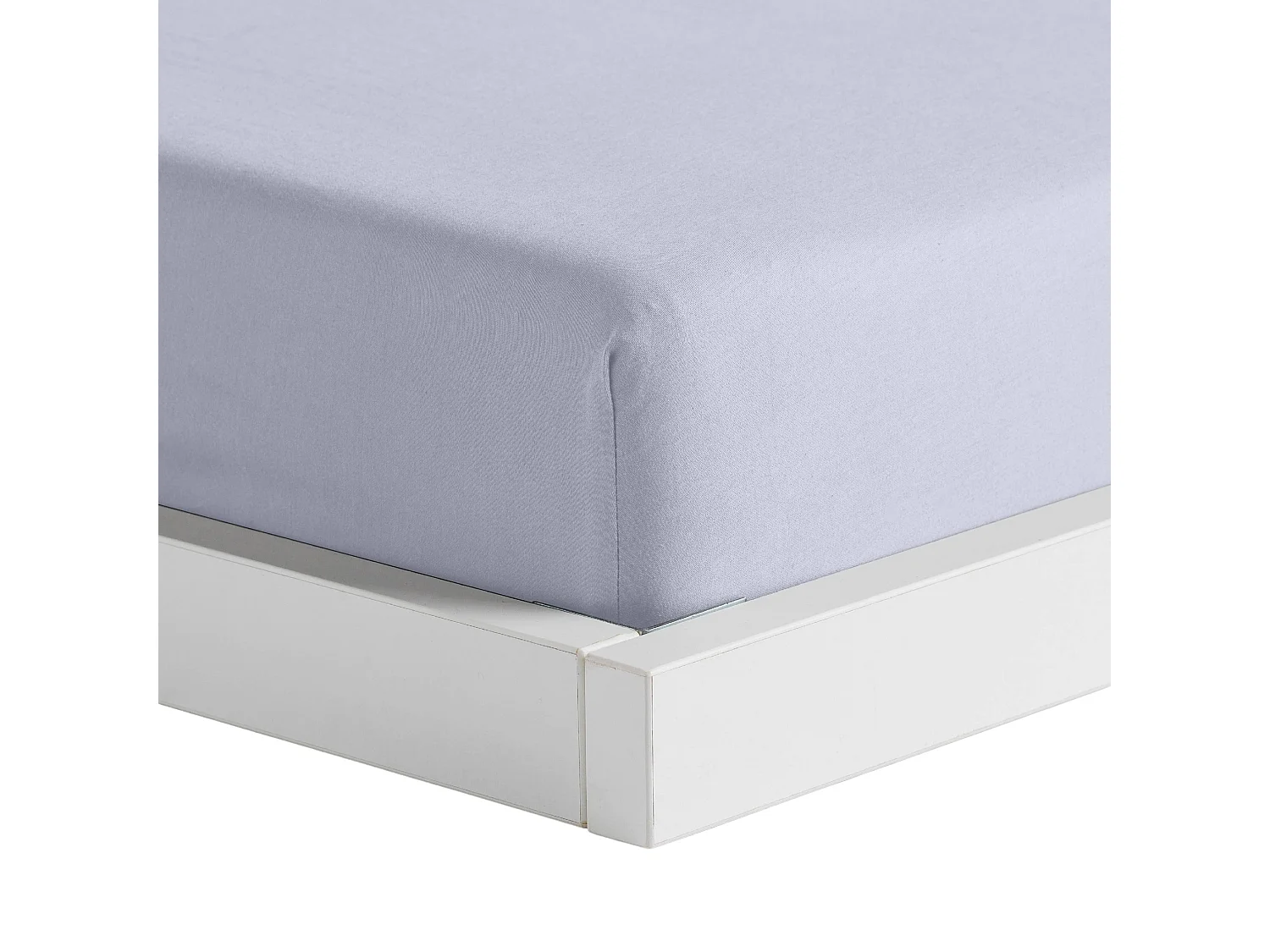 Drap housse Satinette Violet Coton 160x200 cm