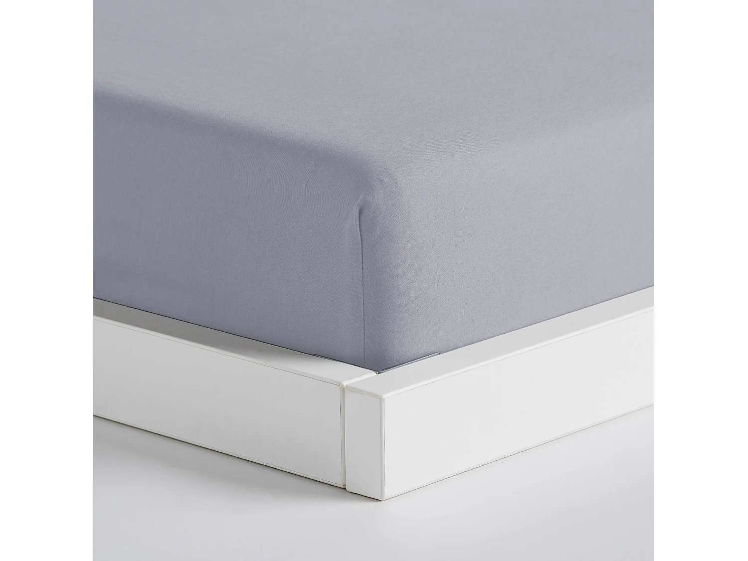 Drap housse Satinette Violet Coton 160x200 cm