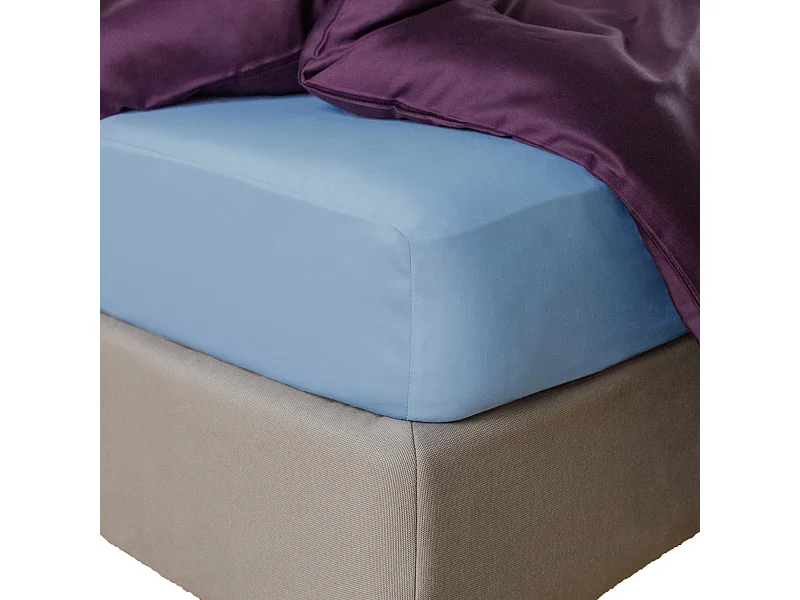 Spannbettlaken Satinette hellblau 25 x 160 x 200