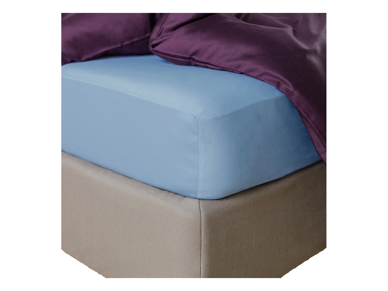 Spannbettlaken Satinette hellblau 25 x 160 x 200