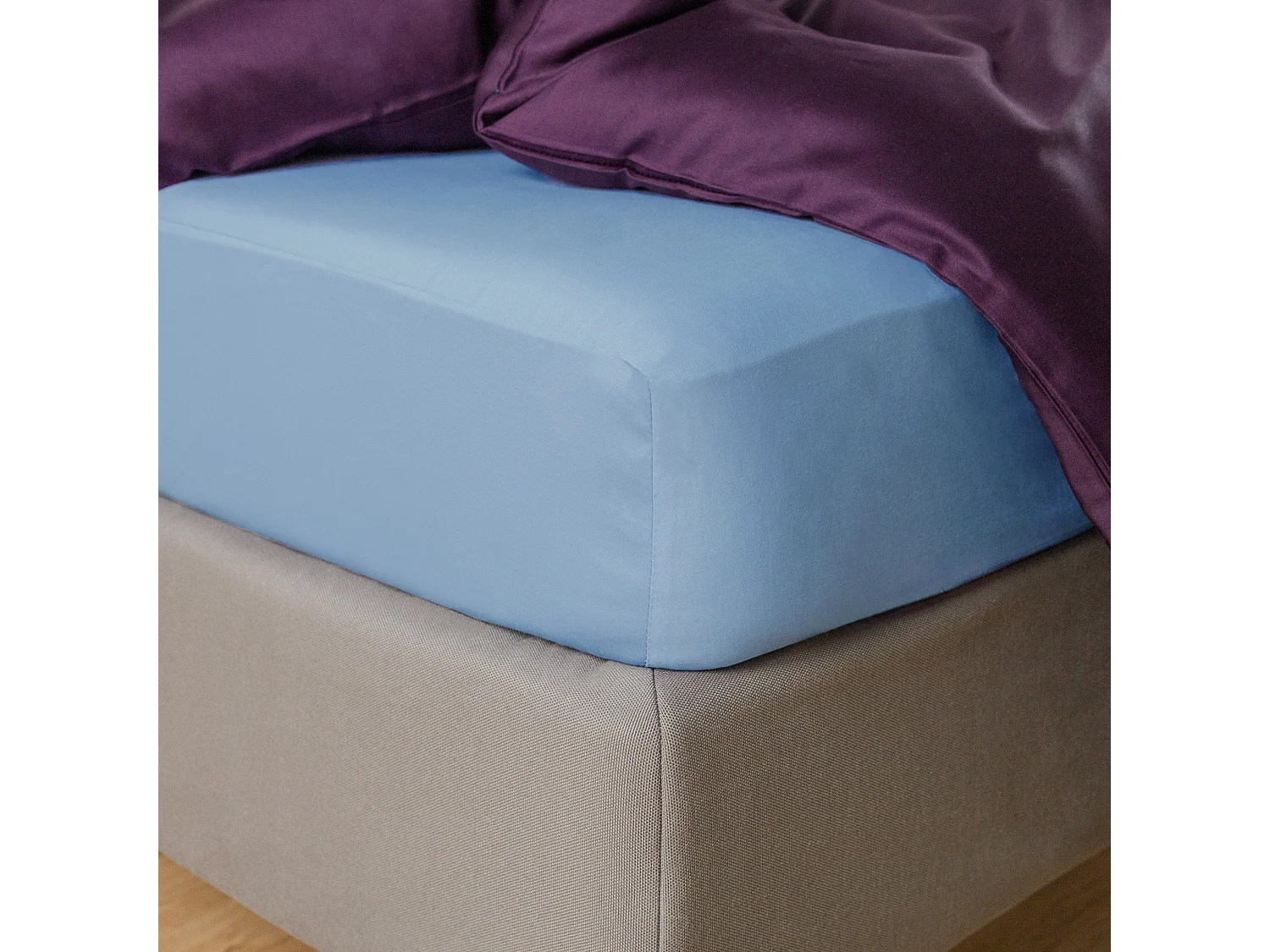 Spannbettlaken Satinette hellblau 25 x 160 x 200