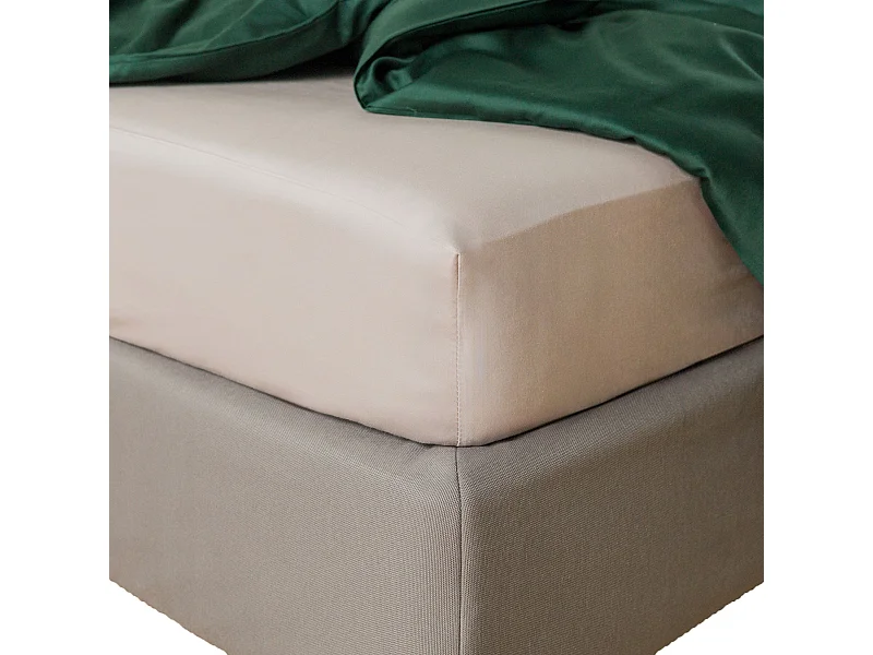 Spannbettlaken Satinette, mittleres Beige, 25x180x200 cm