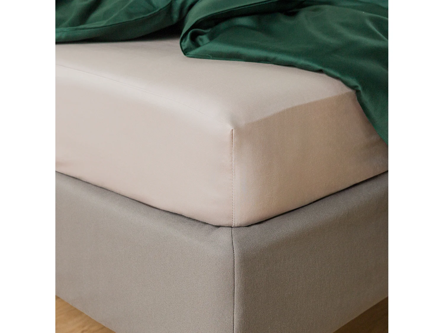 Spannbettlaken Satinette mittleres Beige 25 x 160 x 200