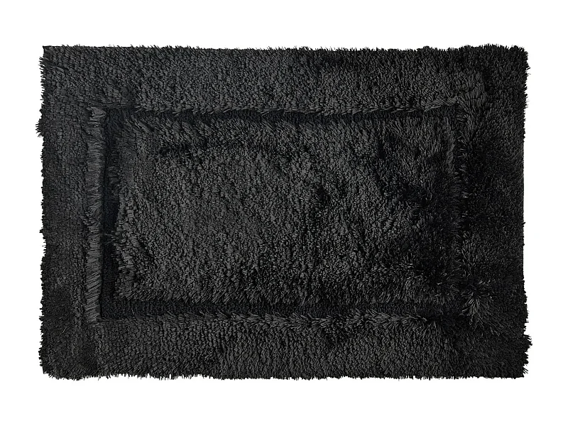 Élégance Noir Tapis Fluffos 40x60 Noir Moyen