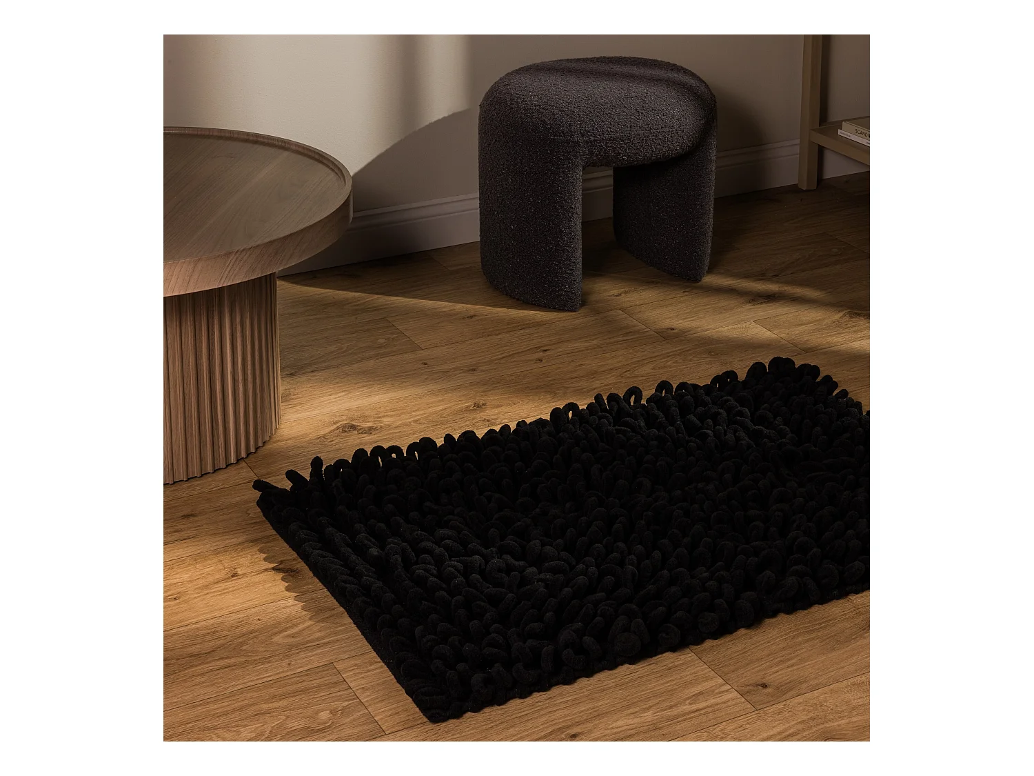 Badteppich Loopino Mittelschwarz 60 x 90