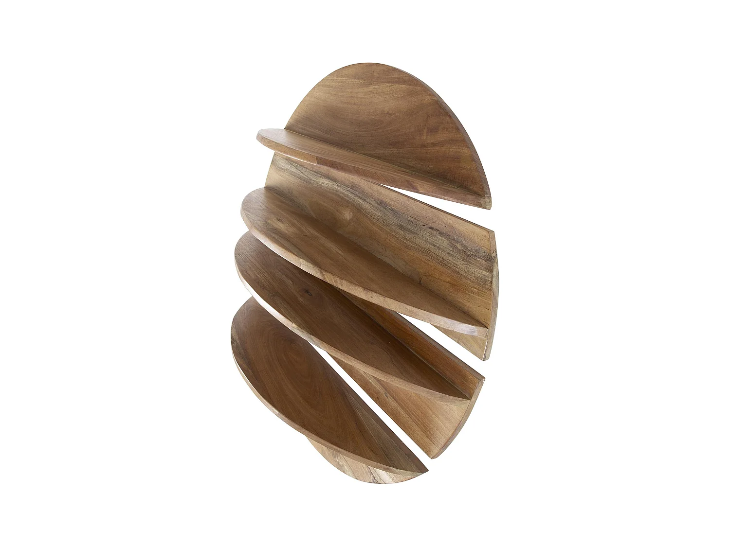 Wandregal 4er Set Rund - Massiv Margosa Natur