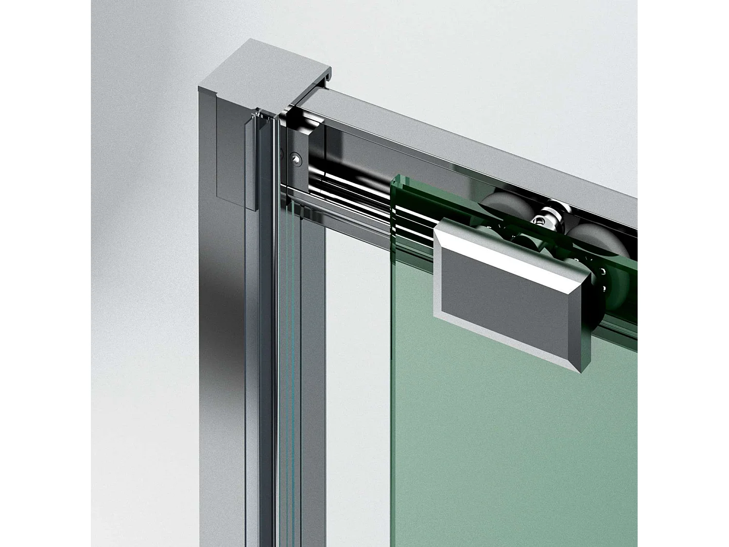 Pare douche porte coulissante DROITE en verre ép 6mm L136/140*H195 cm, profilé chrome, SUPERBAN Vézannes 2P