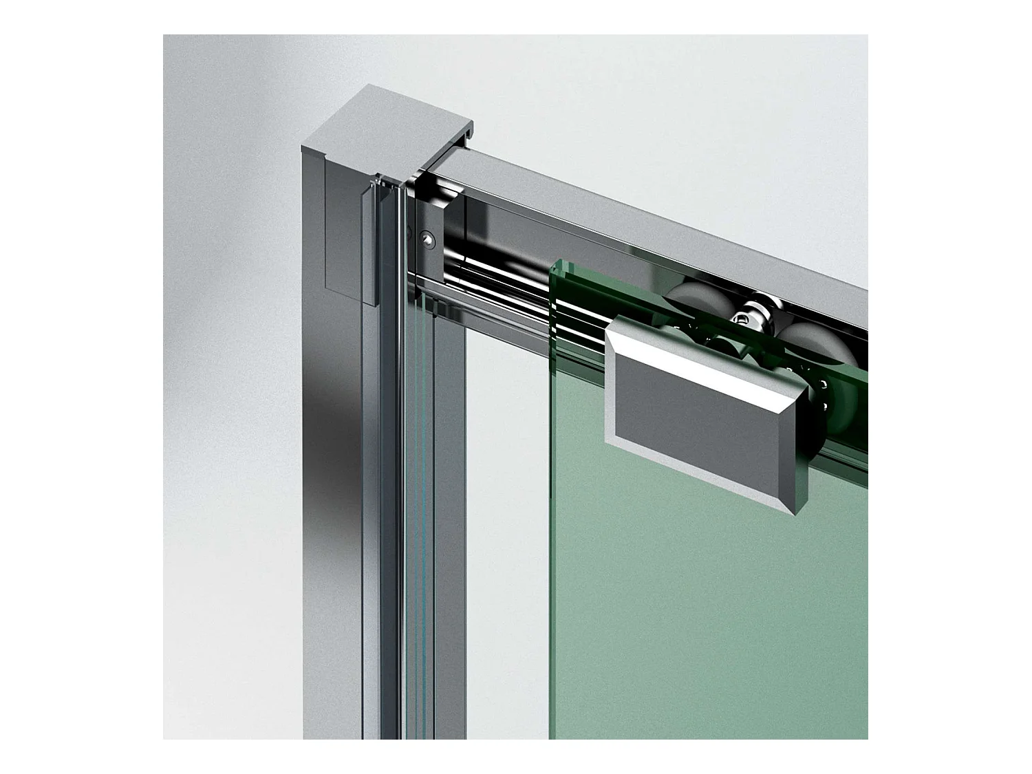 Pare douche portes coulissantes en verre ép 6mm L156/160*H195 cm, profilé noir mat, SUPERBAN Vézannes 4P