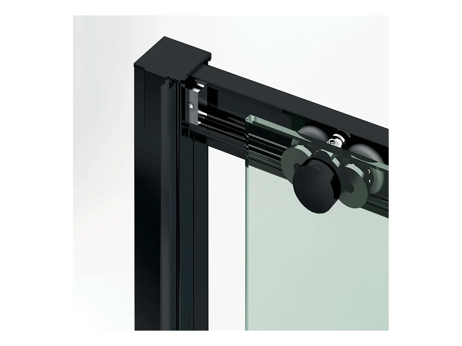 Pare douche porte coulissante DROITE en verre ép 6mm L116/120*H195 cm, profilé noir mat, SUPERBAN Vézannes 2P