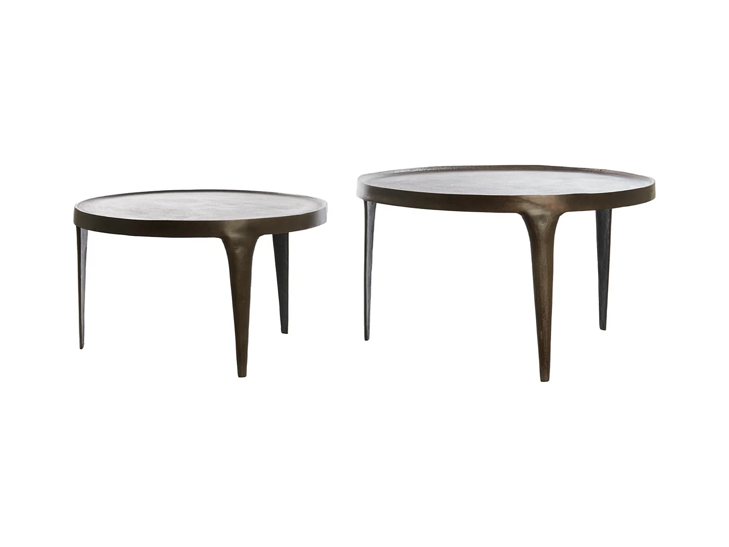 Table basse TOBIAS - Ø75x44cm - Marron - Lot de 2