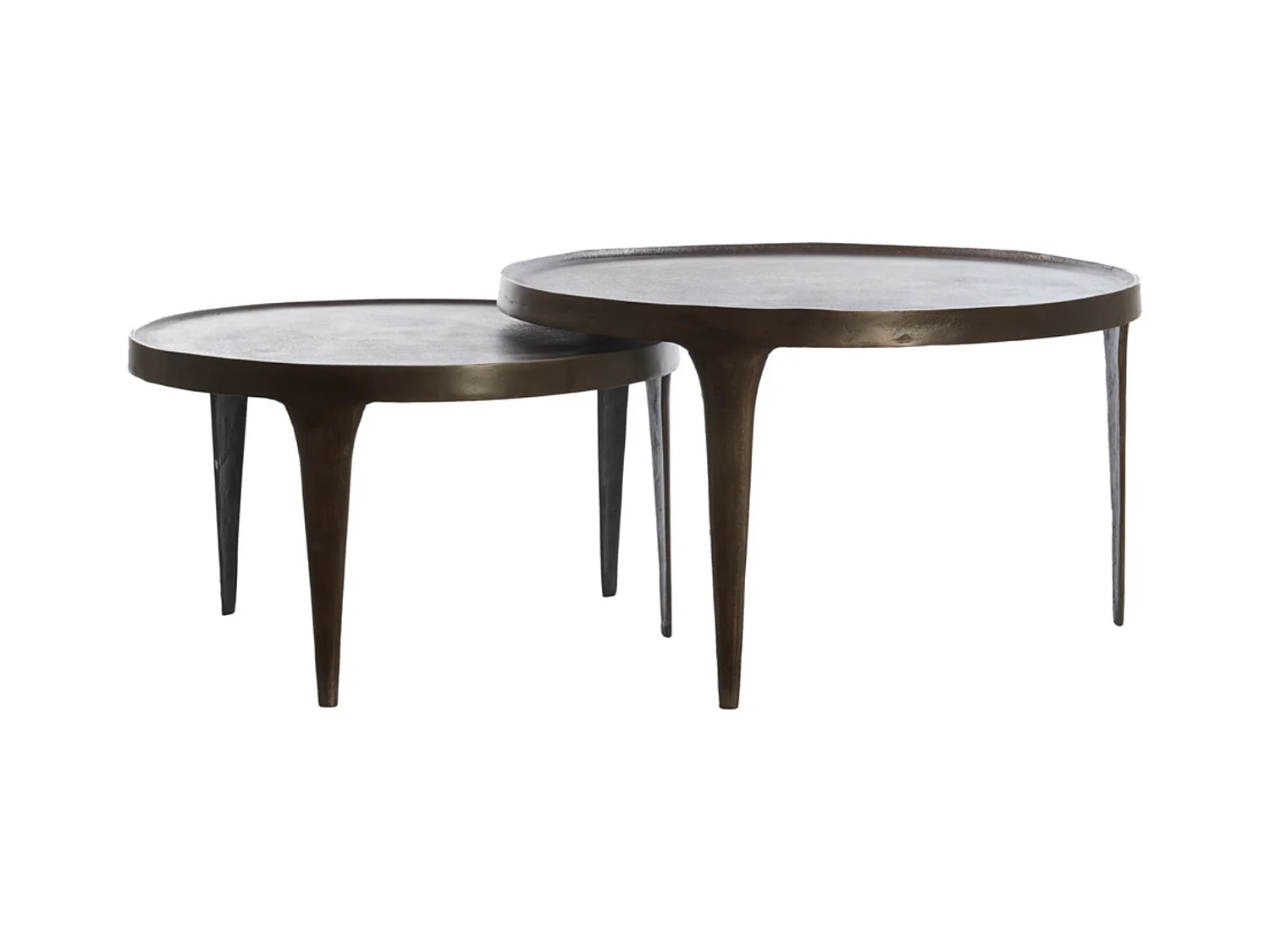 Table basse TOBIAS - Ø75x44cm - Marron - Lot de 2