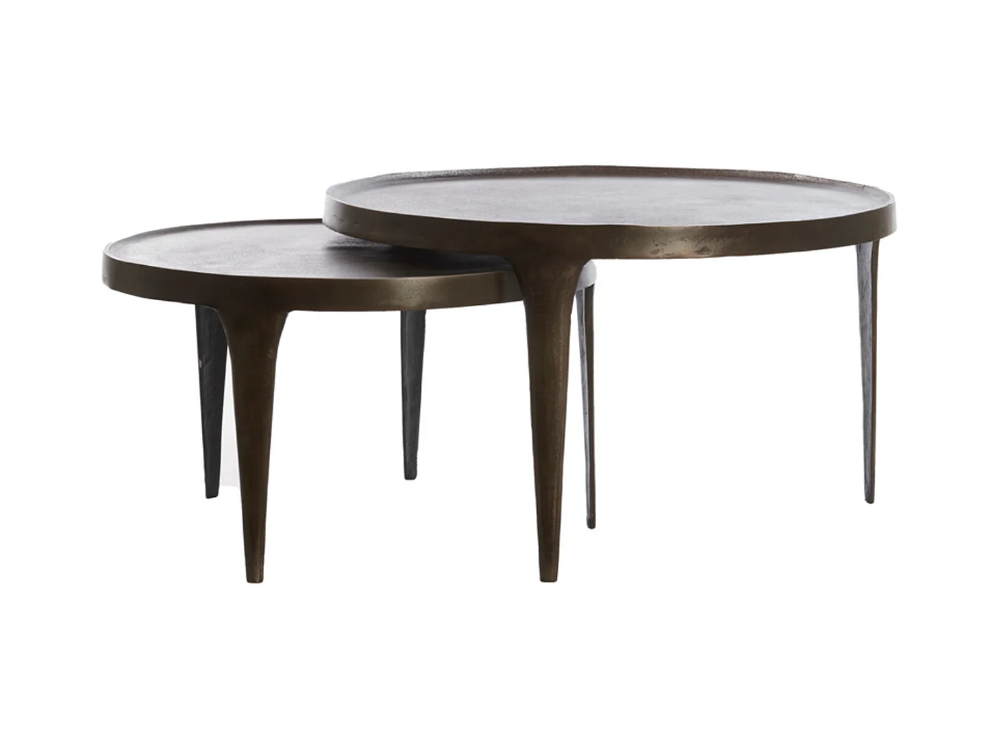 Table basse TOBIAS - Ø75x44cm - Marron - Lot de 2