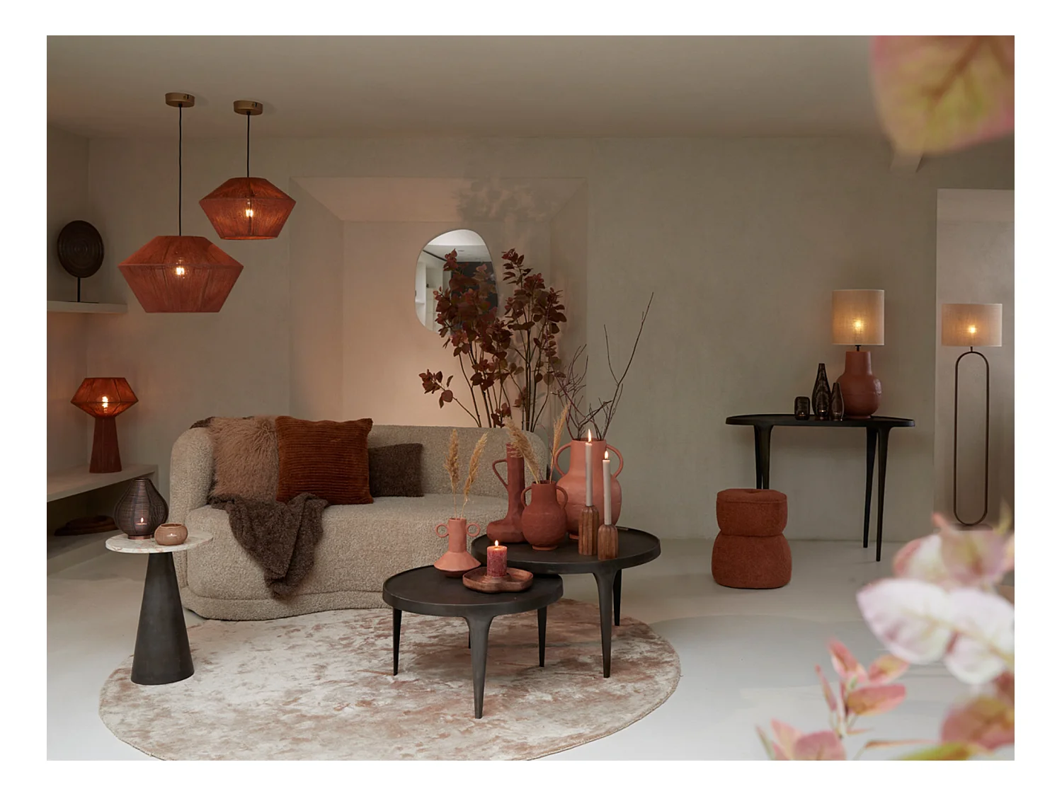 Table basse TOBIAS - Ø75x44cm - Marron - Lot de 2