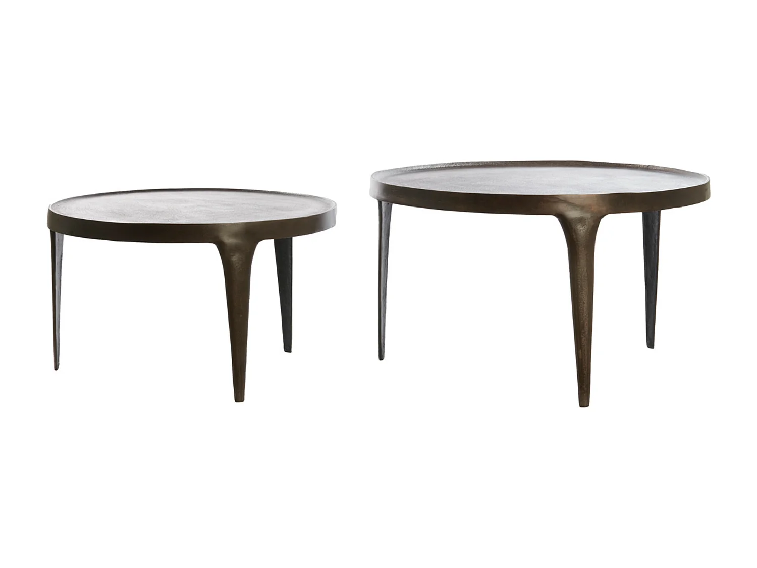 Table basse TOBIAS - Ø75x44cm - Marron - Lot de 2