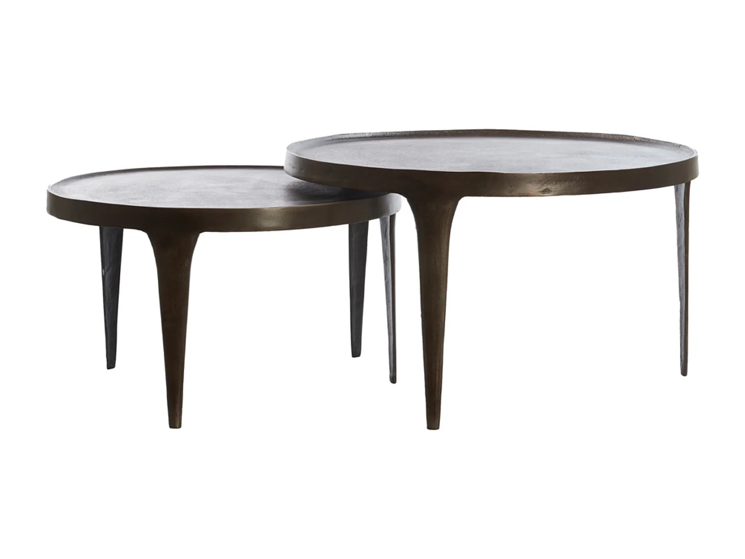 Table basse TOBIAS - Ø75x44cm - Marron - Lot de 2