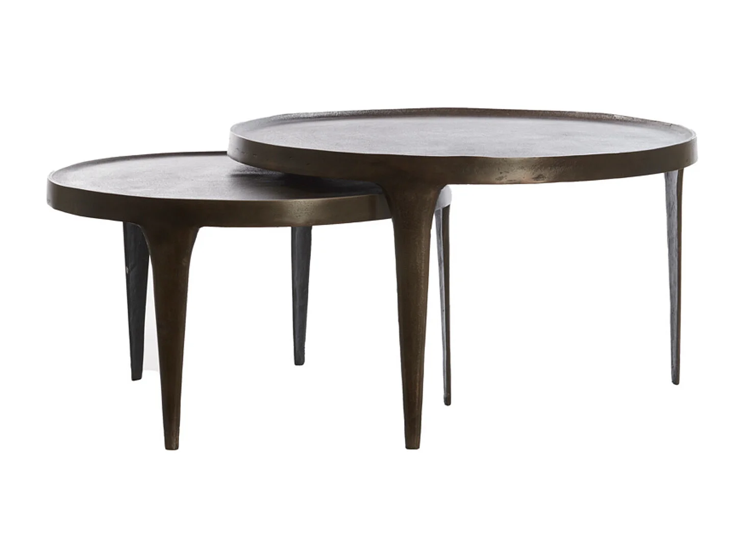 Table basse TOBIAS - Ø75x44cm - Marron - Lot de 2