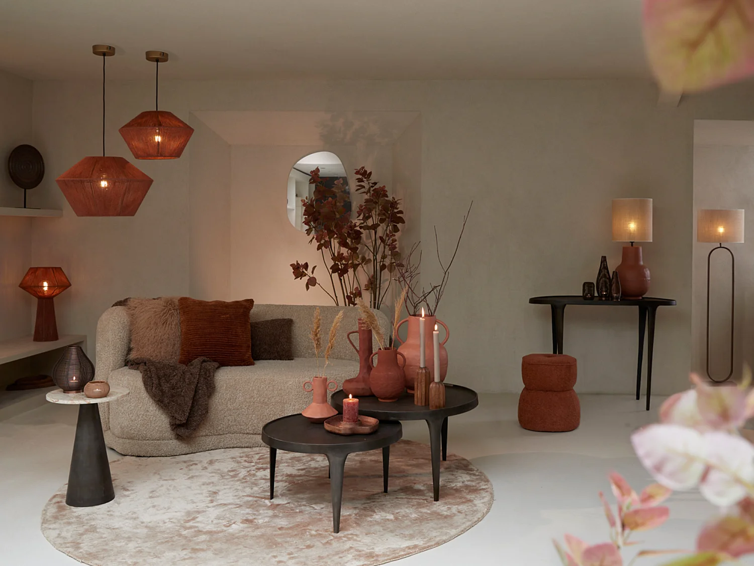 Table basse TOBIAS - Ø75x44cm - Marron - Lot de 2