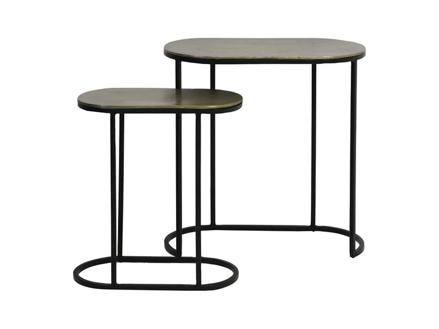 Table d'appoint BOCOV - 53x26x53cm - Bronze - Lot de 2