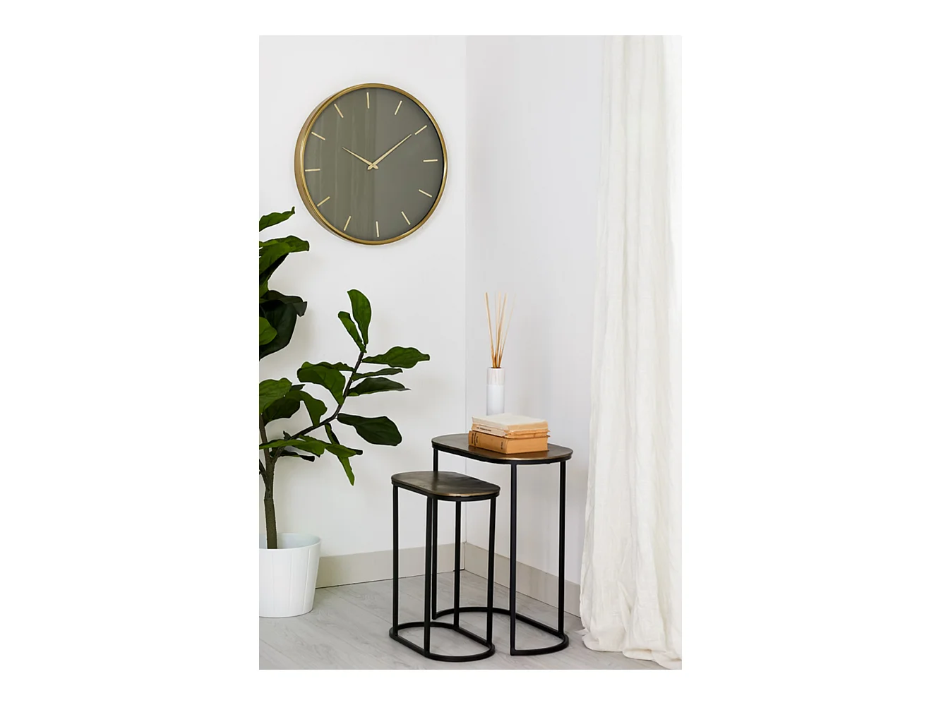 Table d'appoint BOCOV - 53x26x53cm - Bronze - Lot de 2