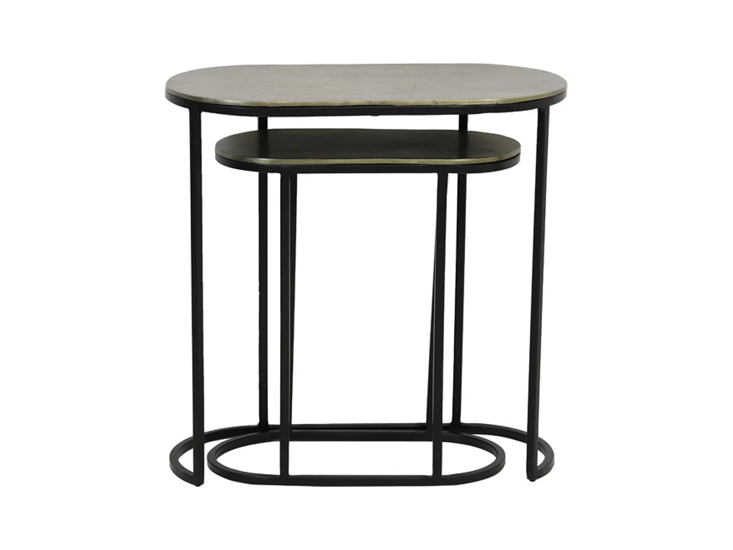 Table d'appoint BOCOV - 53x26x53cm - Bronze - Lot de 2