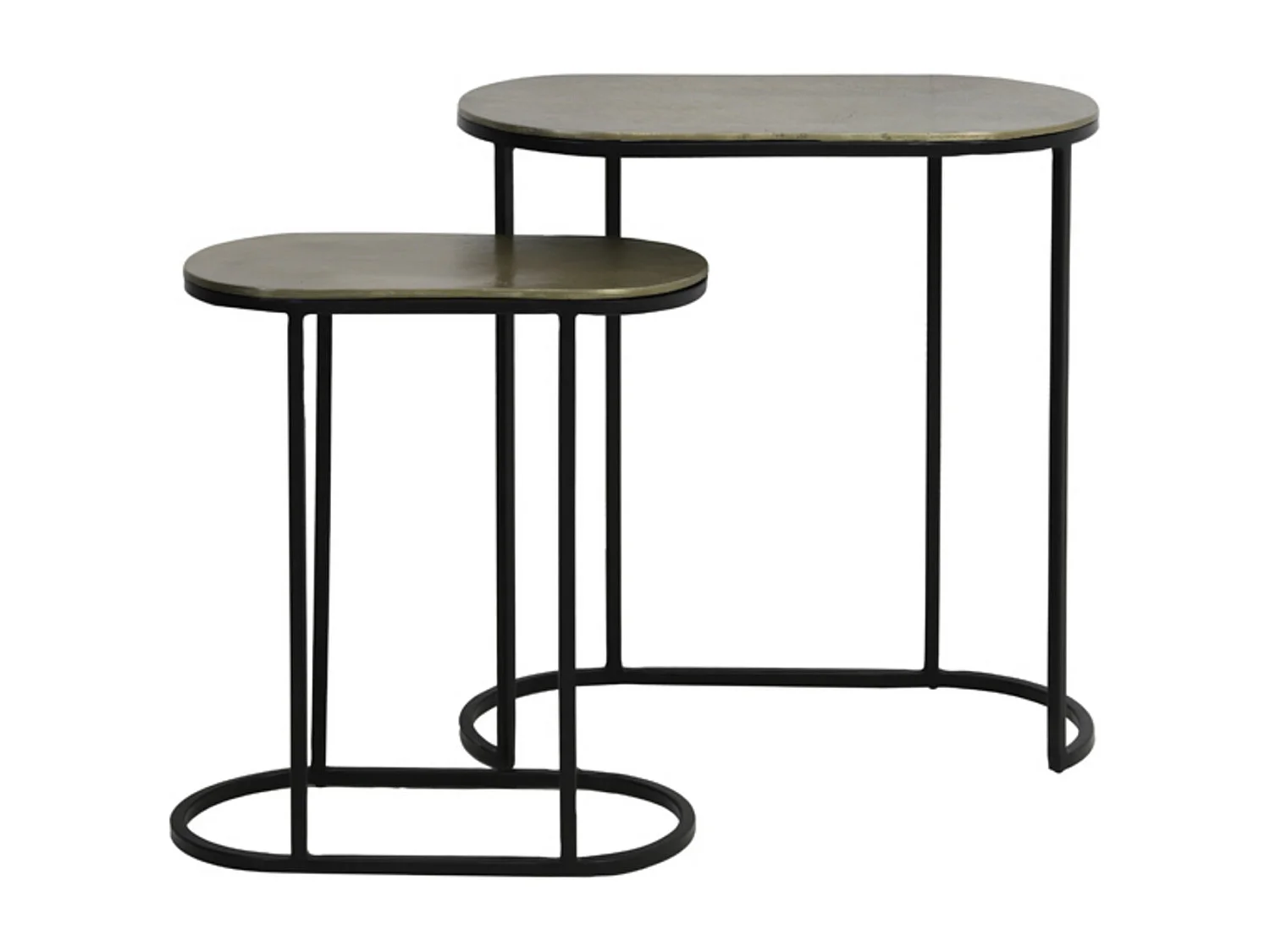 Table d'appoint BOCOV - 53x26x53cm - Bronze - Lot de 2