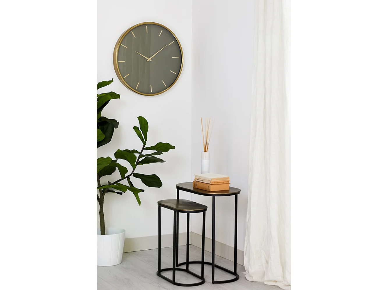 Table d'appoint BOCOV - 53x26x53cm - Bronze - Lot de 2