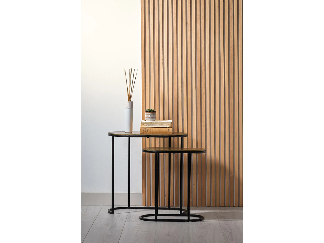 Table d'appoint BOCOV - 53x26x53cm - Bronze - Lot de 2