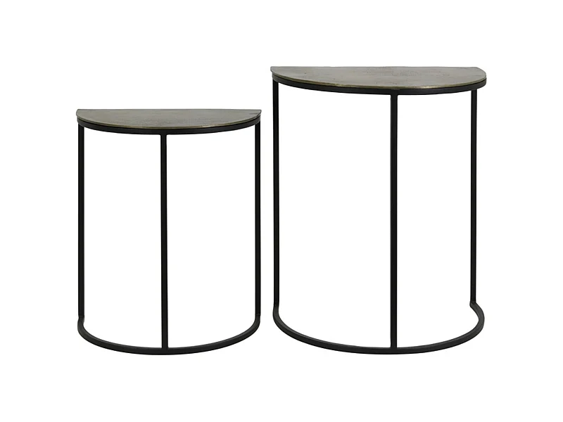 Mesa auxiliar PETO - 46x30,5x55cm - Bronce - Juego de 2