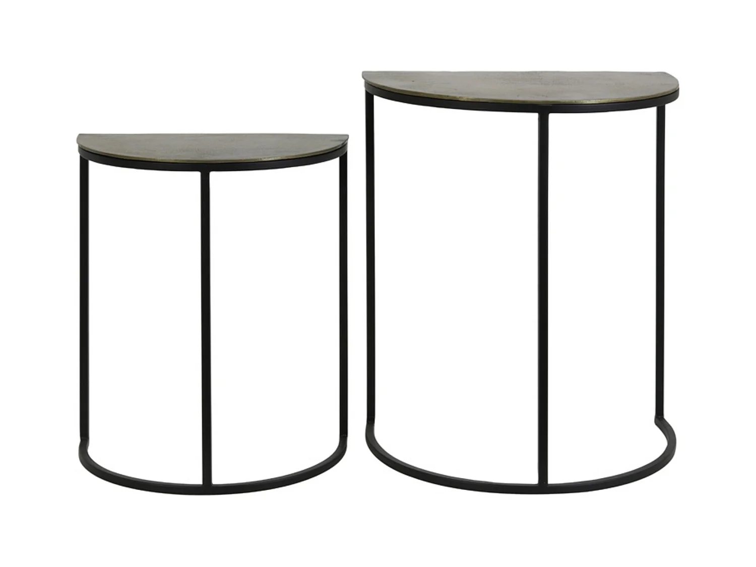 Table d'appoint PETO - 46x30,5x55cm - Bronze - Lot de 2