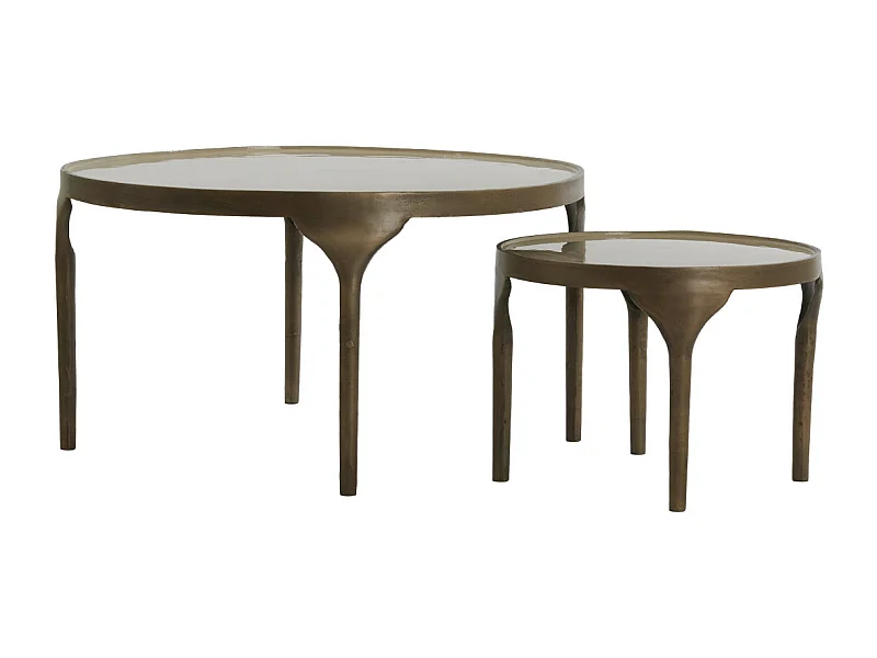 Beistelltisch LAPAZ - Ø85x45cm - Bronze - 2er Set