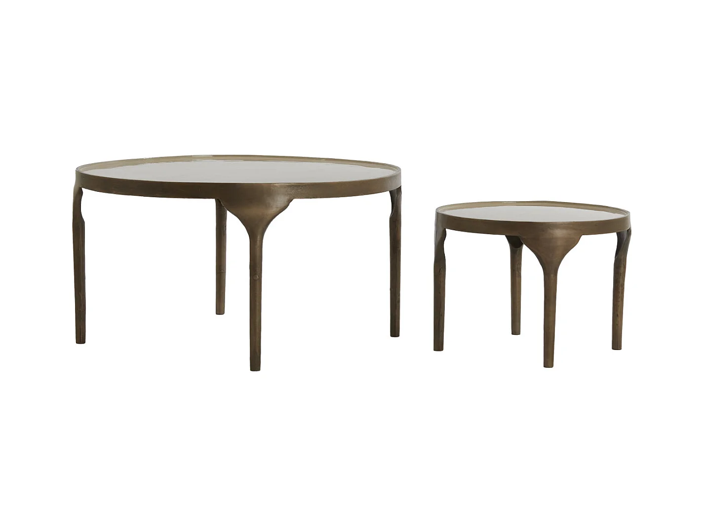 Table d'appoint LAPAZ - Ø85x45cm - Bronze - Lot de 2