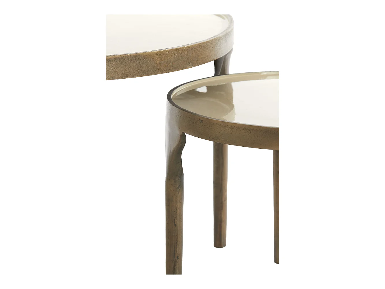 Table d'appoint LAPAZ - Ø85x45cm - Bronze - Lot de 2