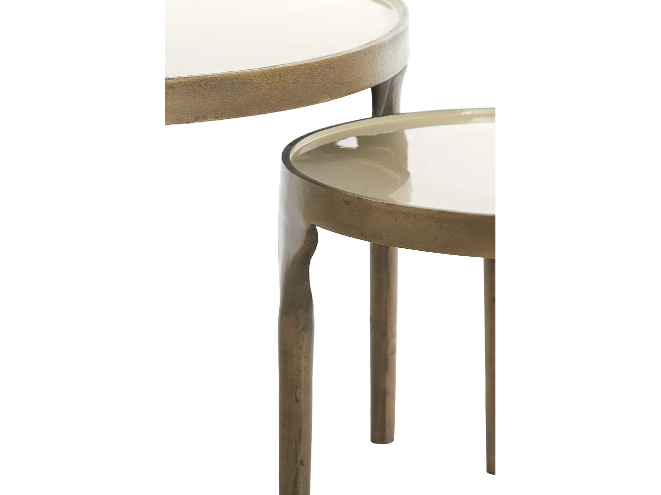 Table d'appoint LAPAZ - Ø85x45cm - Bronze - Lot de 2