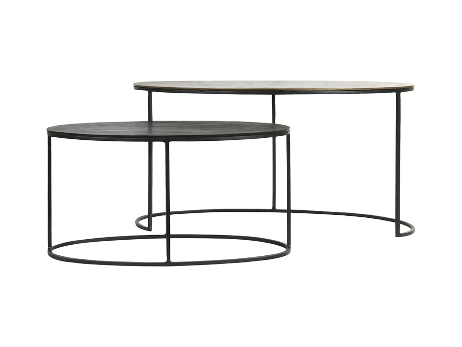 Table d'appoint PAXSON - 89x42x46cm - Bronze - Lot de 2