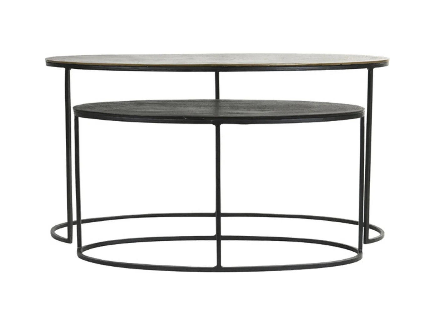 Table d'appoint PAXSON - 89x42x46cm - Bronze - Lot de 2