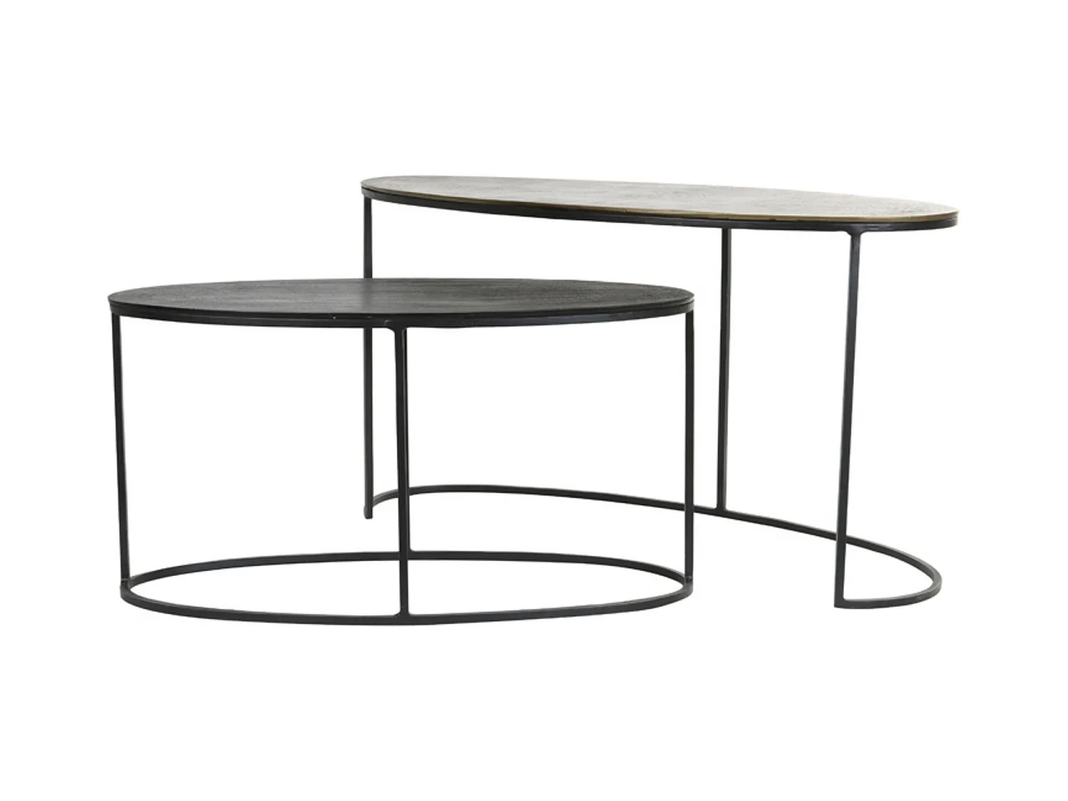 Table d'appoint PAXSON - 89x42x46cm - Bronze - Lot de 2