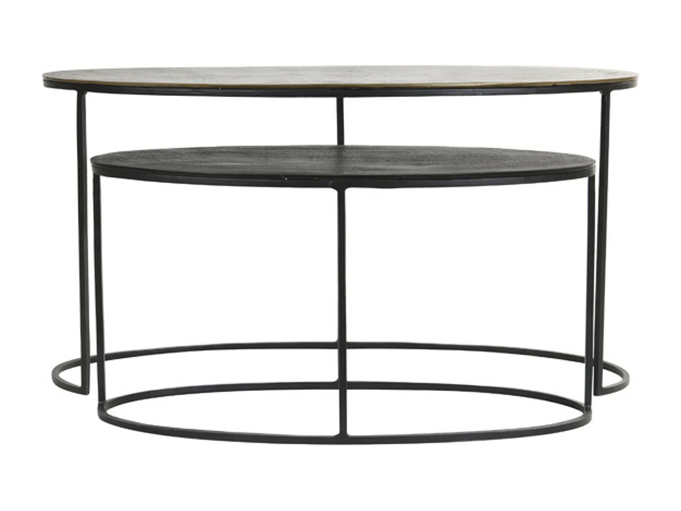 Table d'appoint PAXSON - 89x42x46cm - Bronze - Lot de 2