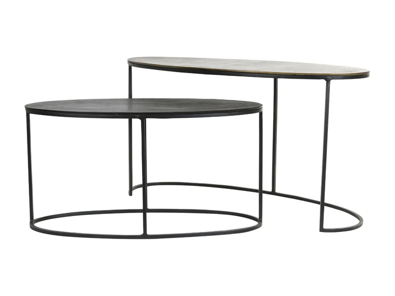 Table d'appoint PAXSON - 89x42x46cm - Bronze - Lot de 2
