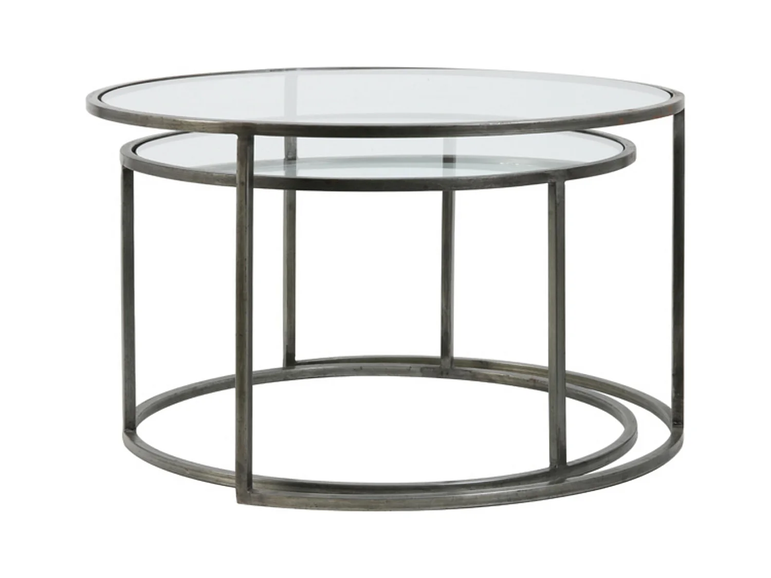 Salontafel DUARTE - Ø75x44cm - Grijs - Set van 2