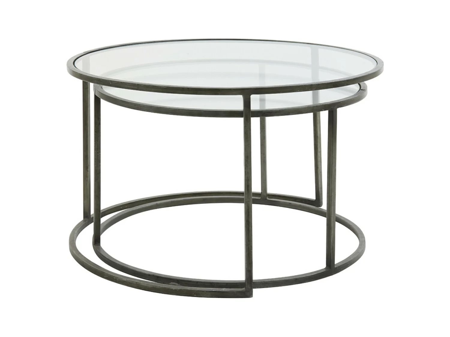 Salontafel DUARTE - Ø75x44cm - Grijs - Set van 2