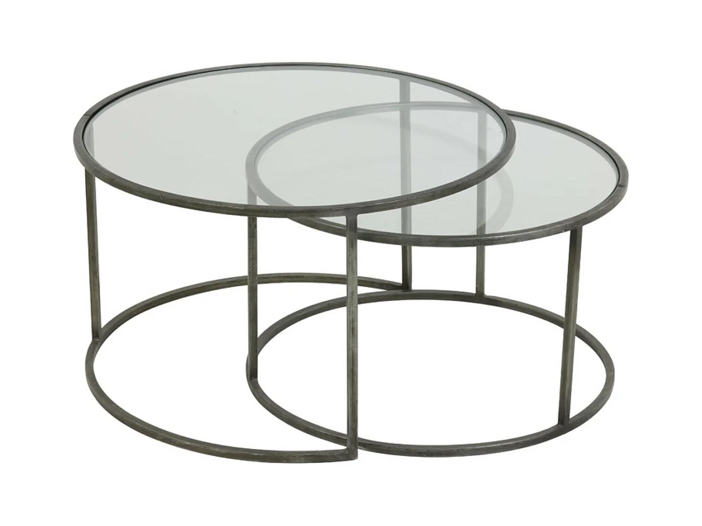 Salontafel DUARTE - Ø75x44cm - Grijs - Set van 2