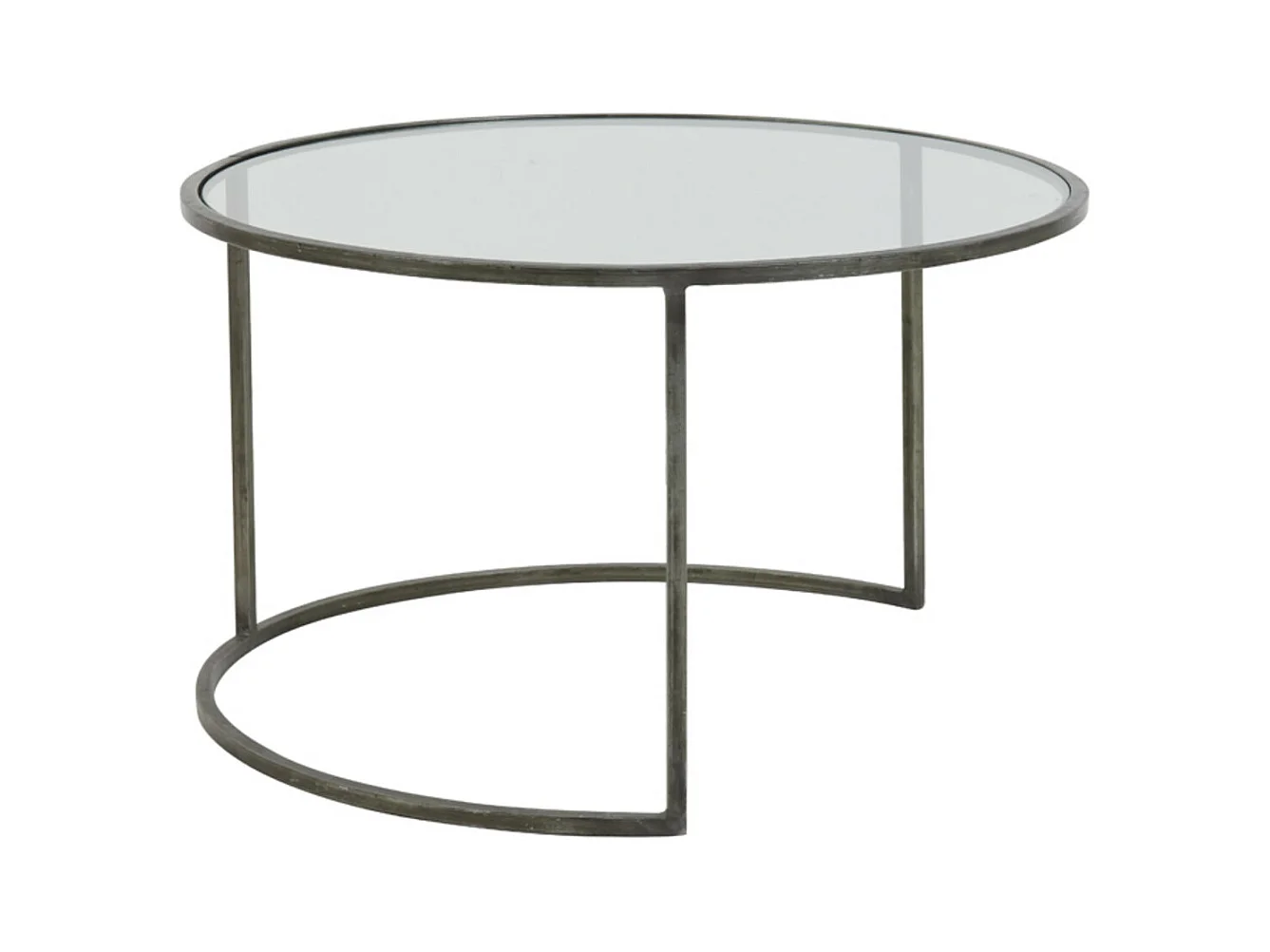 Salontafel DUARTE - Ø75x44cm - Grijs - Set van 2