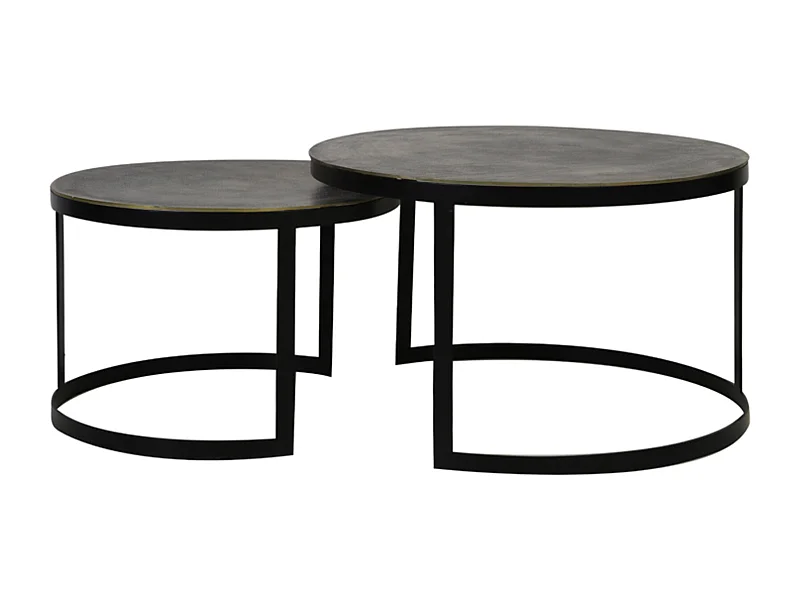 Salontafel TRELO - Ø76x46cm - Brons - Set van 2