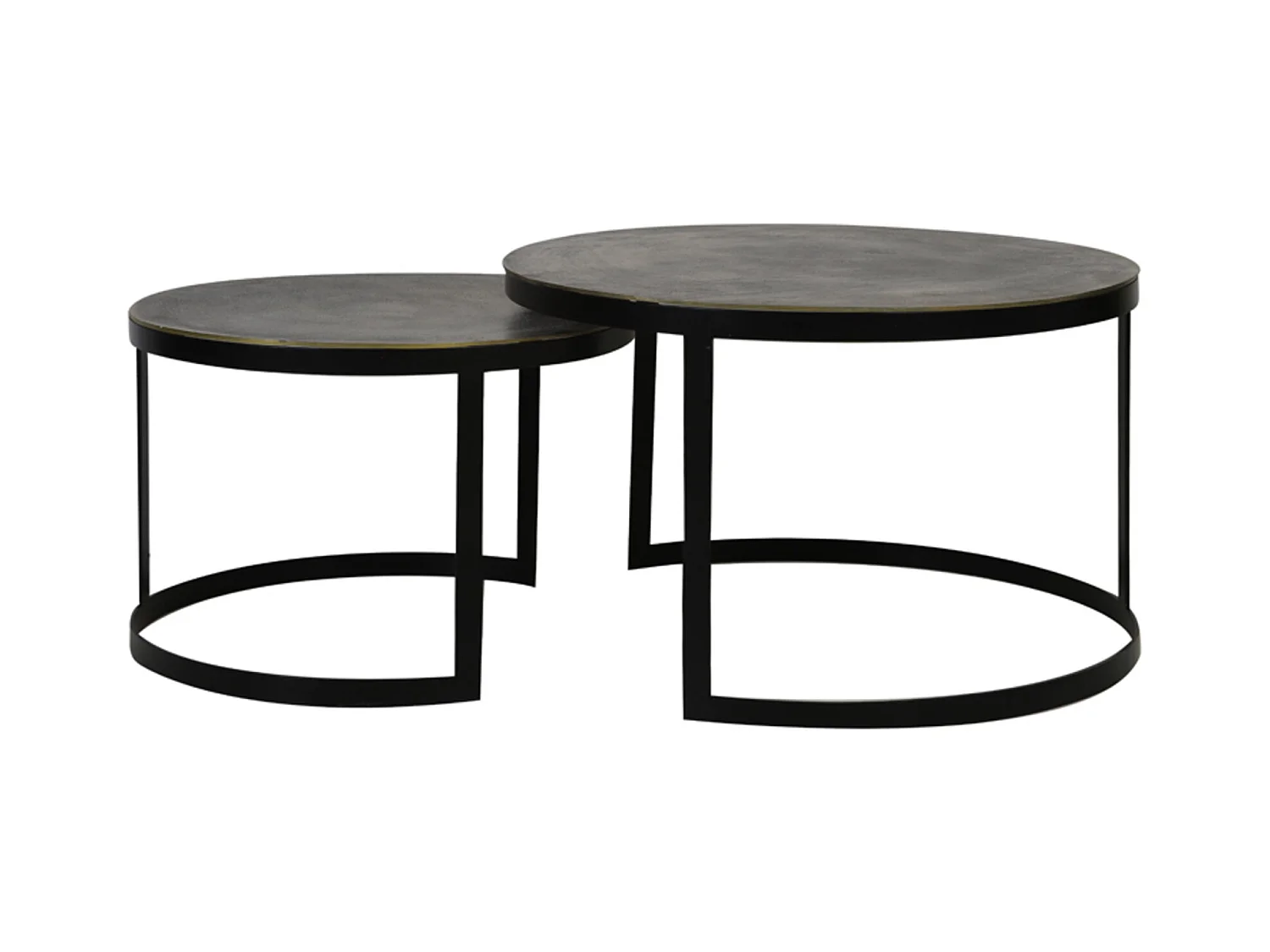 Table basse TRELO - Ø76x46cm - Bronze - Lot de 2